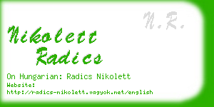 nikolett radics business card